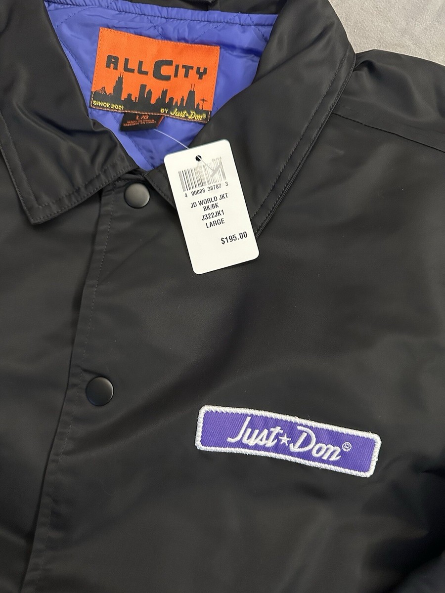 All City By Just Don Black Basketball Varsity Jacket Size L UNDER