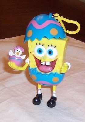 NICKELODEON SpongeBob SQUAREPANTS PVC 2006 W/Easter Egg Chick MOVEABLE ARMS