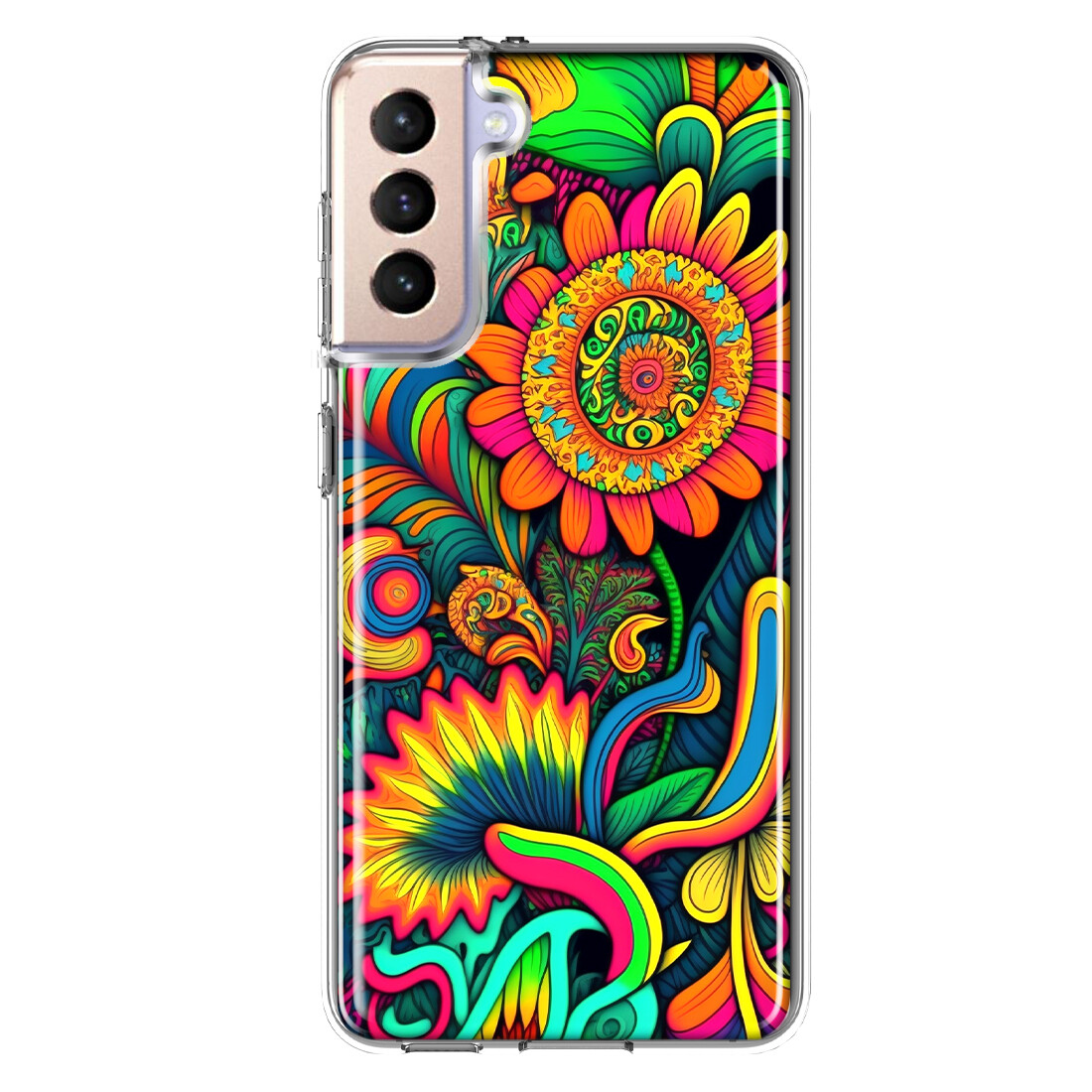 For Samsung Galaxy S21 Plus Shockproof Case Psychedelic Trippy Hippie  Sunflowers