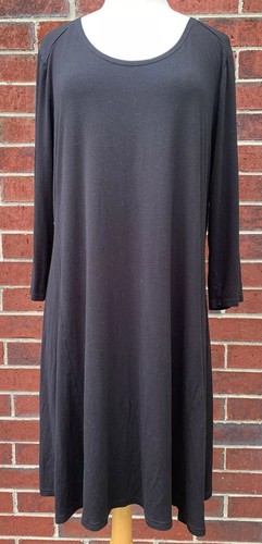 Garnet Hill Knit Trapeze Dress Black 