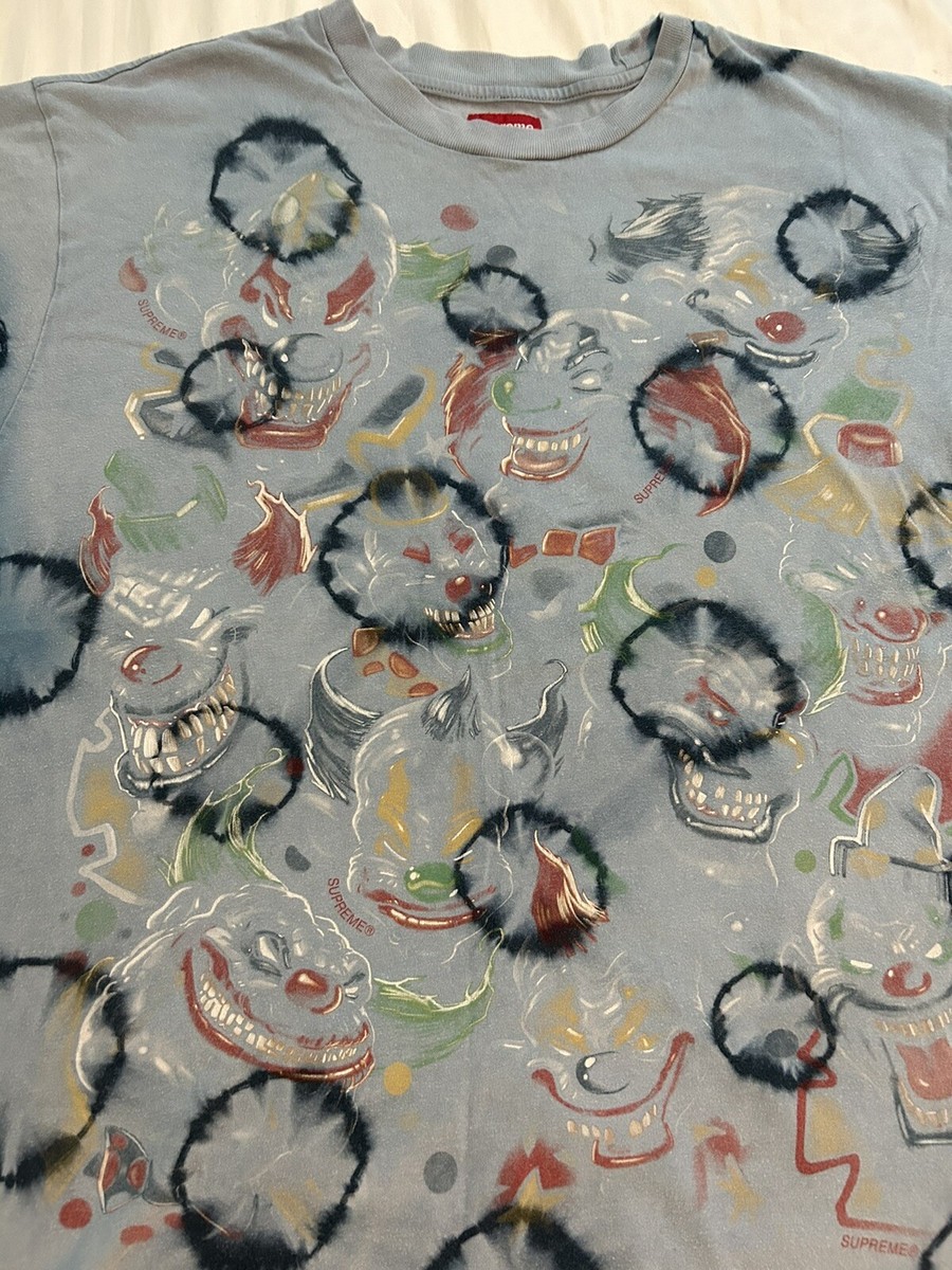 Tシャツ・カットソー Supreme Clowns Tee Bleached WEEK 17 AW FW 19 2019 Supreme FW19 Week 17 Clowns Tee Clown Printing Short Sleeve