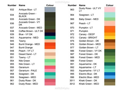 932 to 3012 DMC CROSS STITCH 8m SKEINS -THREADS CHOICE OF COLOURS FREE POST