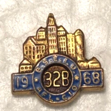 Vtg Union Pin -1968 Building Service Employees International Union (B.S.E.I.U.)