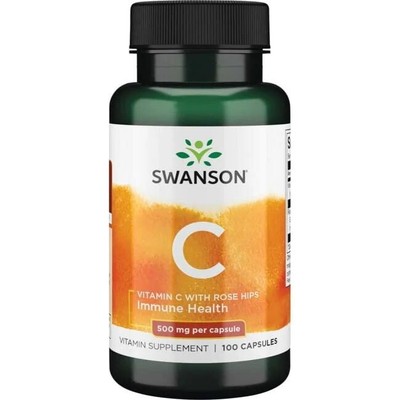Vitamin C with Rose Hips, 500mg - 100 caps (139,00 EUR/kg)