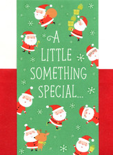 Merry Christmas Santa Claus Snow White Beard Hallmark Card & Money Gift Holder