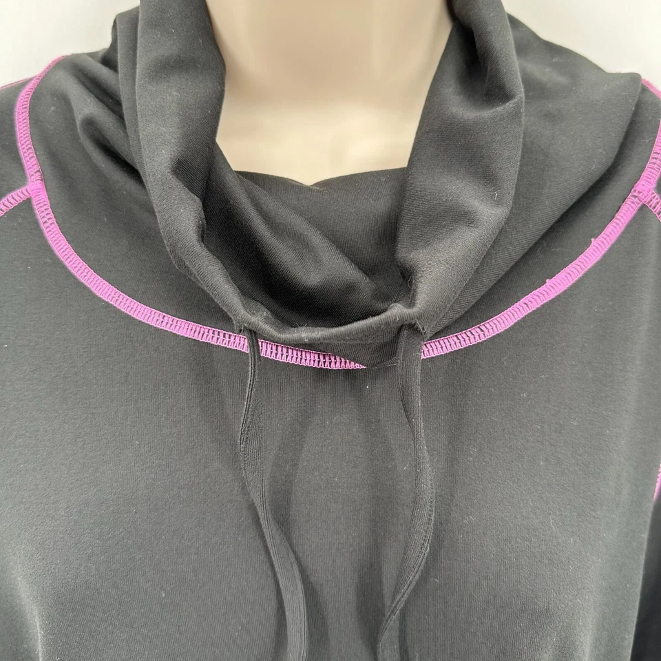 Ryka Womens Black Purple Stitch Funnel Neck Long Sleeve Athletic Top Size L - Image 3 of 4