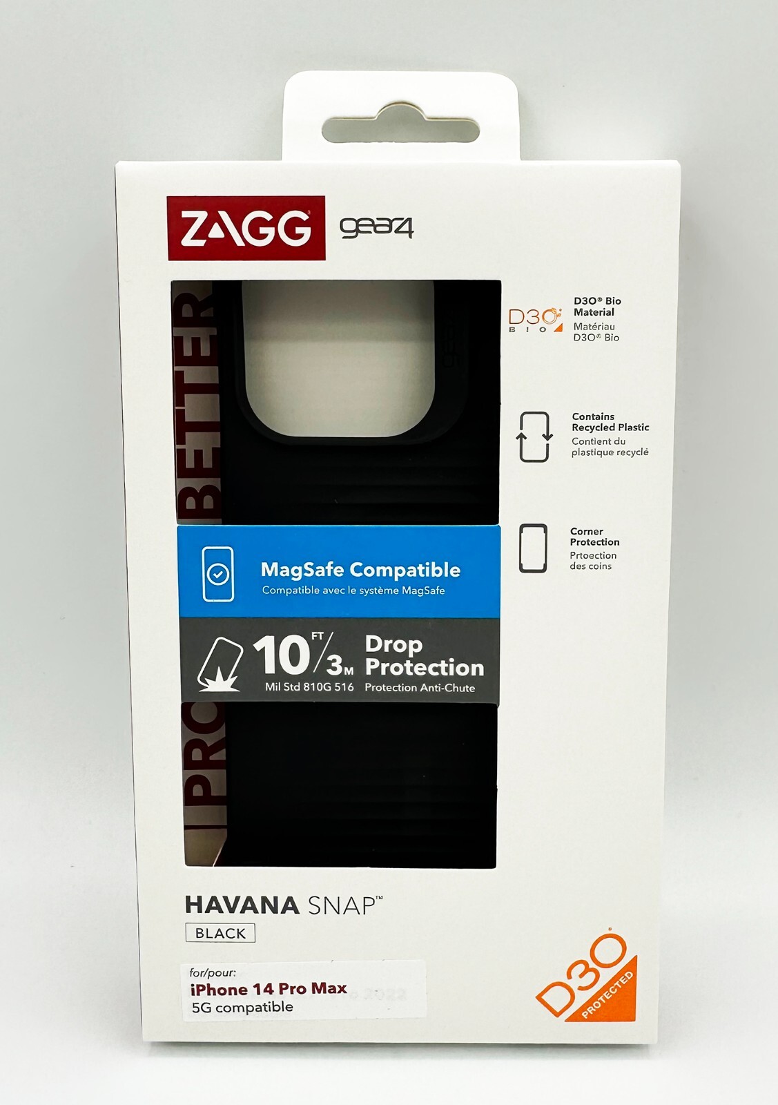 Gear4 Havana Snap Back Case for iPhone 14 Pro Max - MagSafe Compatible - Black