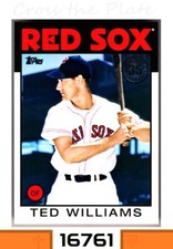 2021 TOPPS 1986 TOPPS 35th ANNIVERSARY DESIGN TED WILLIAMS RED SOX CARD#86B-24