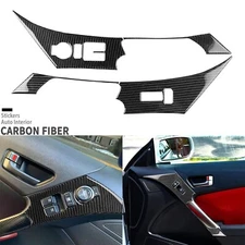 Real Carbon Fiber Window Lift Switch Panel Cover For Hyundai Genesis Coupe 13-16