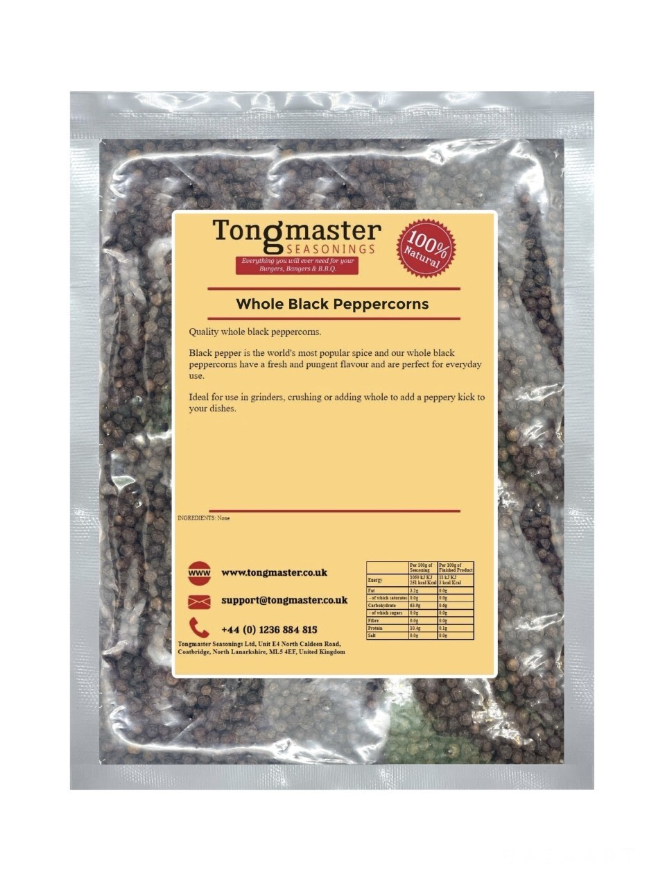 Whole Black Peppercorns - 200g
