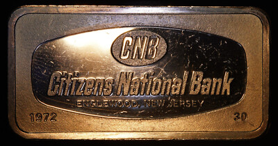 【シルバー925/約11.10g】フランクリンミント 銀925刻 切手型プレート 1972 Citizens National Bank Englewood NJ Franklin Mint 2oz 925