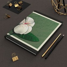 White Hibiscus - Hardcover Journal Matte - free shipping