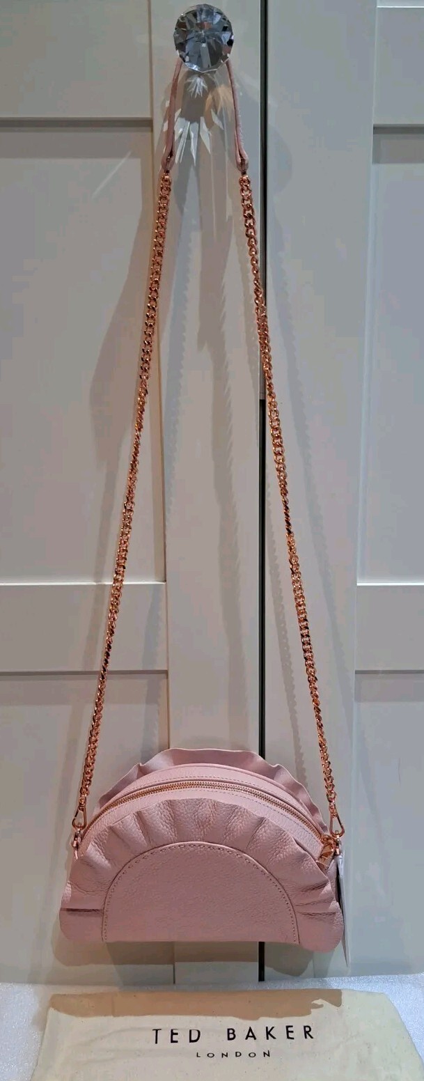 Ted Baker Crossbody Bag Pink Pebbled Leather New With Tags Rrp