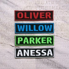 Custom Embroidered Name Tag Sew on Patch Motorcycle Biker Uniform Costume Vests