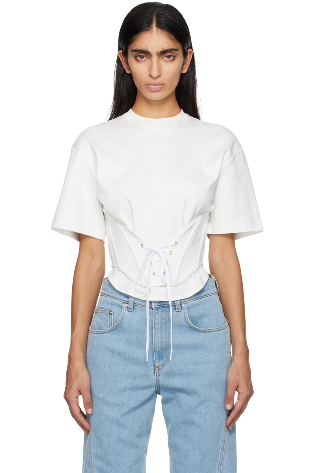 $670 Mugler SS24 Corseted T-shirt size S