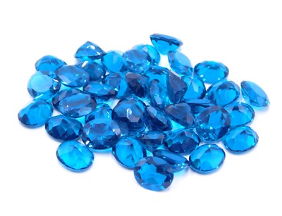 Lab Create London Blue Topaz Oval Cut Loose Jewelry Gemstone 10x12 MM P-3441