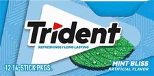 Trident Mint Bliss Sugar Free Gum, 15Packs of 14 Pieces 210 Total Pieces