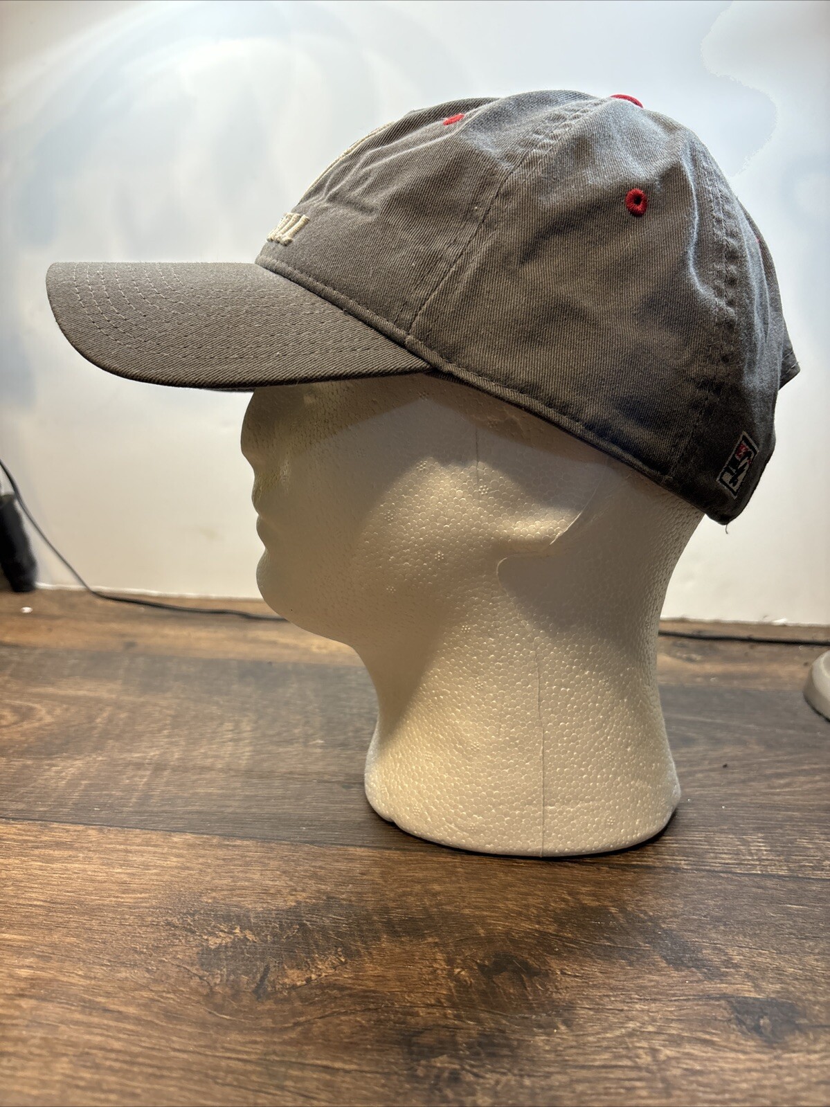 UNM Lobos Baseball Hat Strapback Patch Gray Curve… - image 6