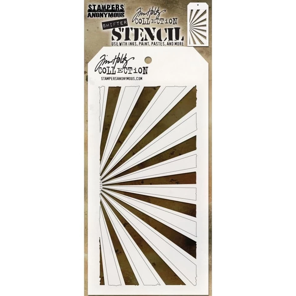 Raggi stencil stratificati Tim Holtz ideali per schede facili da pulire 8,5 x 17,5 cm