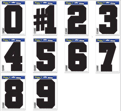 BIG BLACK NUMBER ZERO #0 wall sticker mailbox address scrapbook room decal - Picture 2 of 2