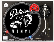 Delicous Vinyl Black - 7"-12" DJ slipmat for LP turntable record player 