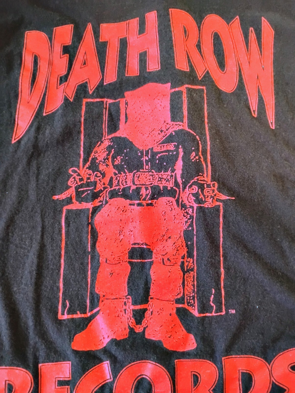 FILA T shirt uomo Death Row Records logo grande nera con stampa rossa musica hip hop
