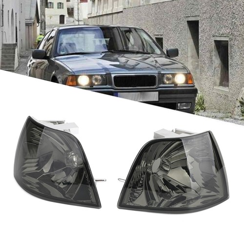 Pair Corner Light Turn Signal Smoke Lens for BMW E36 3 Series 4DR 92-98 No Bulb - Picture 2 of 12