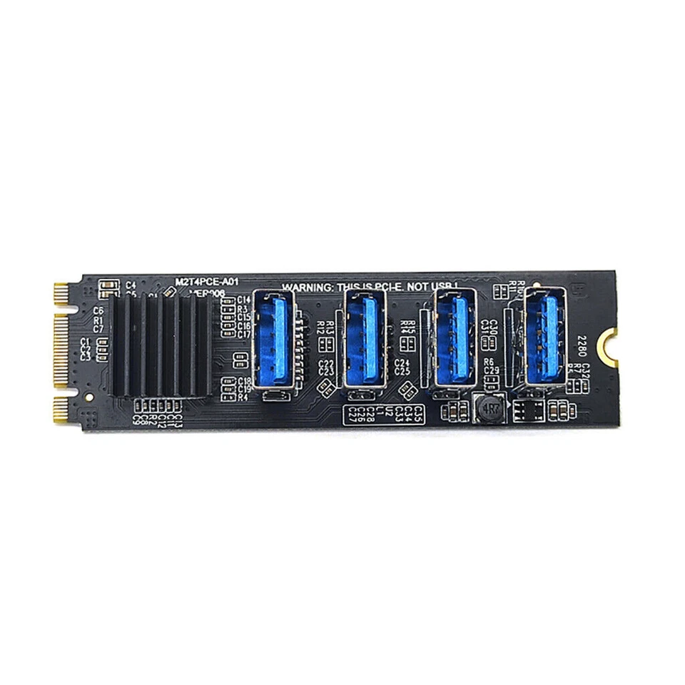 M.2 NVME KEY-M to 4-port PCI-E adapter card for USB3.0 graphics card expansion - Image 3 of 4