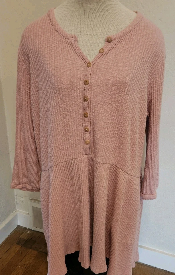 Free People Beach Blossom Button-Up T-Shirt Dress  Love in Mist Size L - Image 2 of 4