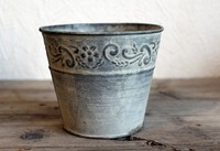 Blumentopf Zink Ornament Pflanzschale ÜBertopf KräUtertopf Nostalgie Shabby