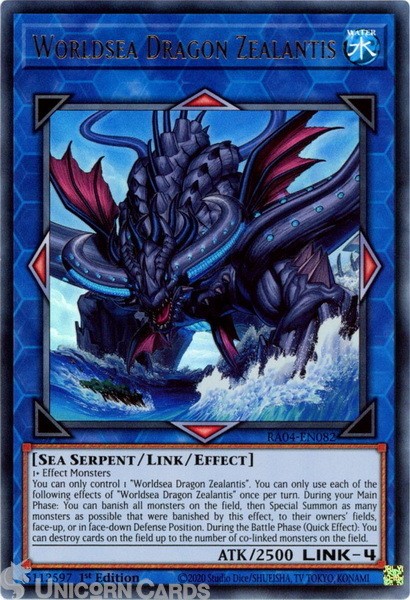 RA04-EN082 Worldsea Dragon Zealantis : Ultra Rare 1st Edition Mint YuGiOh Card
