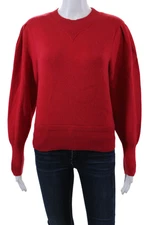 Etoile Isabel Marant Womens Cotton Long Sleeve Round Neck Sweater Red Size 36
