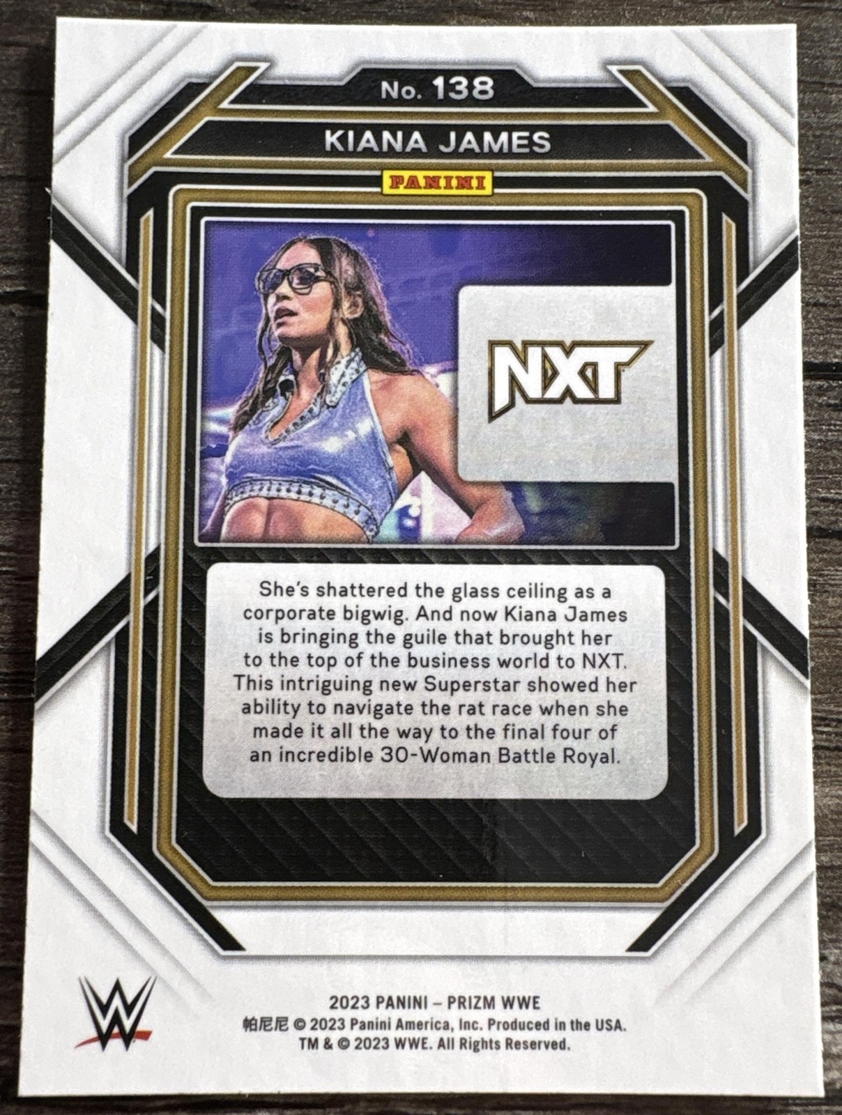 2023 Panini Prizm WWE Kiana James #138 RC view 2