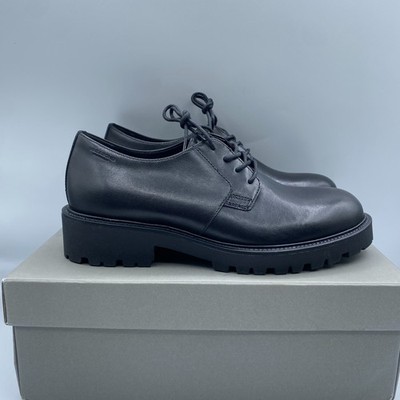 Vagabond Kenova Derby Shoes Womens 39 US 9 Black Leather Block Heel Boho NWB