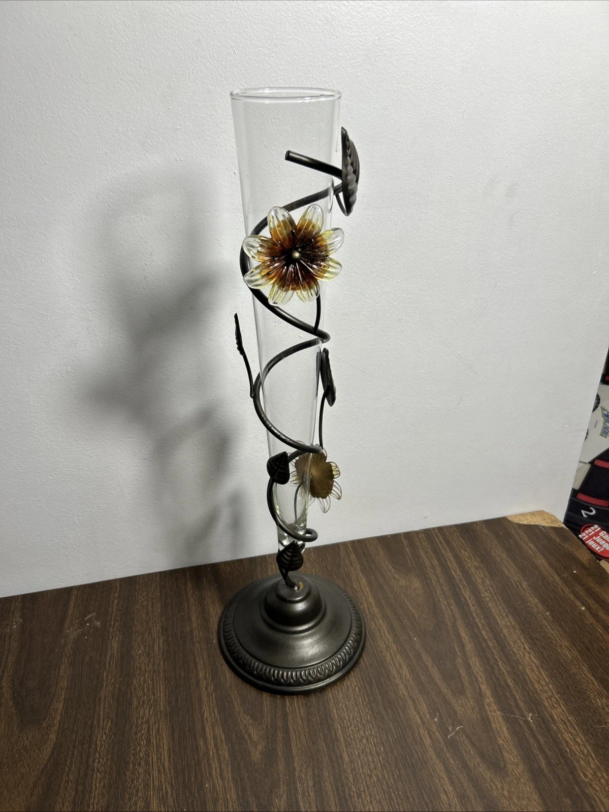 Antique Vase Floral Art Nouveau with Iron Vine