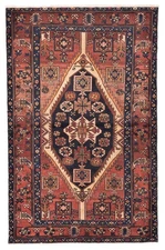 Traditional Vintage Hand-Knotted Oriental Carpet 4'1" x 6'4" Wool Area Rug