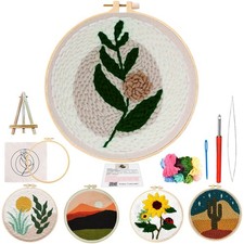 PYHIRRY Punch Needle Kits Adults Beginner Leaf with Tool, 8 inches, leaf