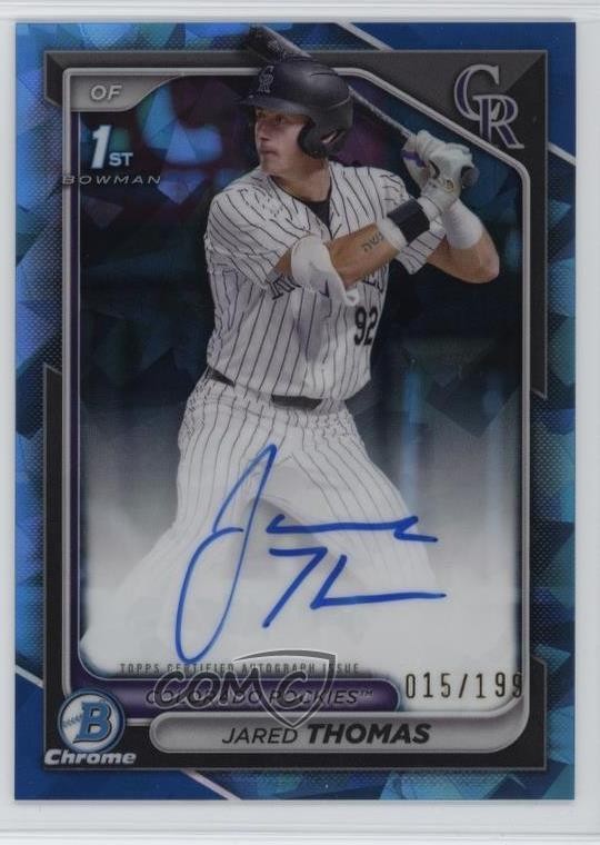 2024 Bowman Chrome Draft Sapphire Edition Prospect /199 Jared Thomas Auto 03ox
