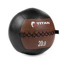 Titan Fitness 20 LB Soft Leather Medicine Wall Ball, Color-Coded Weight Ball