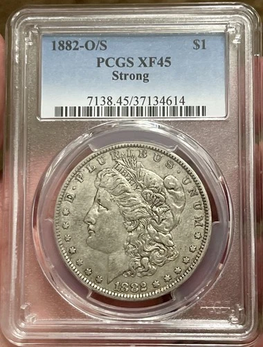 1882-O/S STRONG Morgan Silver Dollar-PCGS XF45