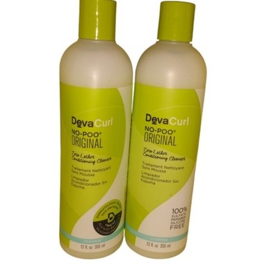 DevaCurl No-Poo Original Conditioning Cleanser 12 fl oz Sulfate-Free (2) NEW 