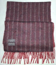 Vtg Christian Dior Monsieur charcoal gray  maroon merino wool scarf - DAMAGE