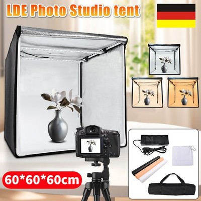 60 x 60cm Fotobox Fotostudio LED Lichtbox für Professionelle Fotografie 3-Farben