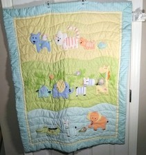 Carter's Just One Year Baby Blanket Crib Quilt Animals Jungle Safari Colorful