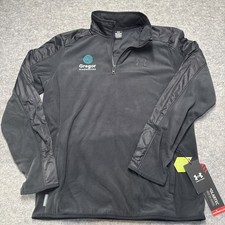Under Armour Polartec 1/4 Zip Fleece Jacket M Black Storm UA Logo Gregor
