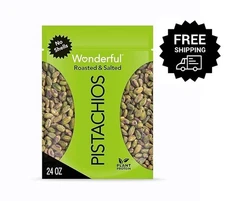 Wonderful Pistachios No Shells, Roasted & Salted Nuts, 24 Ounce Resealable Bag,