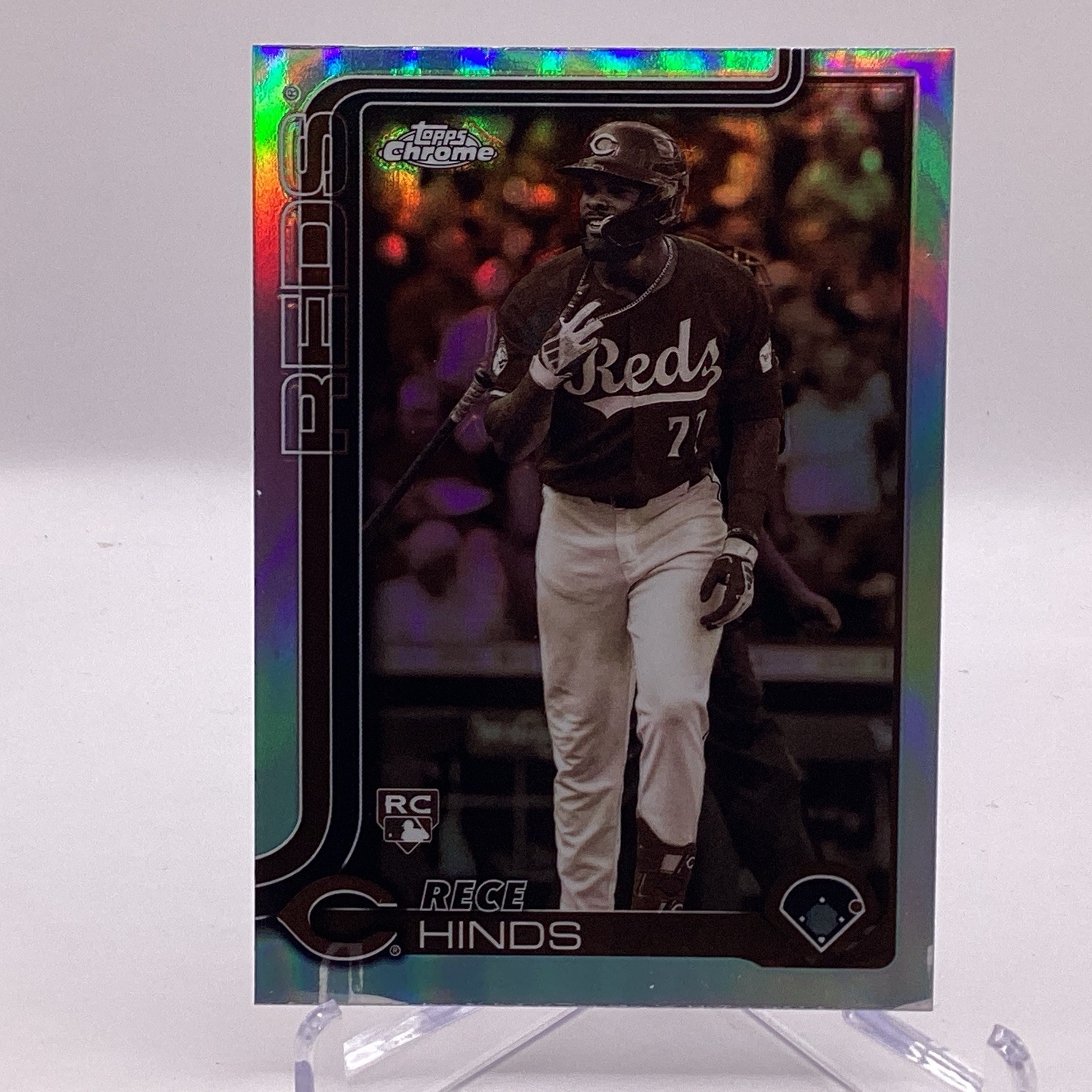 2025 Topps Chrome - Rece Hinds #253 Sepia Refractor (RC) Cincinnati Reds