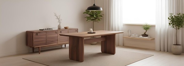 Esstisch Sideboard Esszimmer Stil Modern Farbe Braun Neu Holz Rechteckig-image
