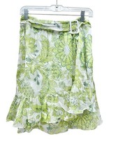 Vintage 90s BURBERRY Silk Ruffles Skirt Size 40/6 SM Chiffon Floral Flowy Dainty