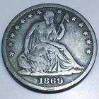1869-S Seated Liberty Half Dollar Beautiful Coin Rare Date